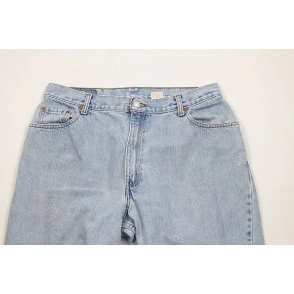 Vintage 90s Levis 550 Womens 16 Distressed Relaxed Fit Tapered Leg Denim Jeans - Picture 2 of 14